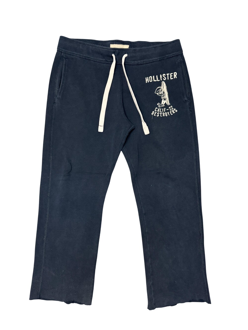 Y2K Hollister Sweatpants Mens Medium Black Fleece baggy Elastic Waist